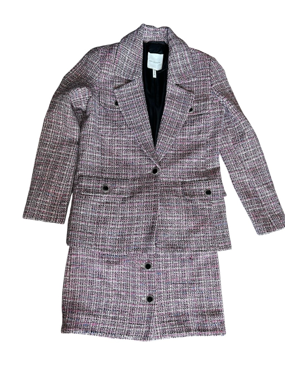 Avec LES Filles Pink Tweed Blazer & Skirt Set (NWT) Sz XS